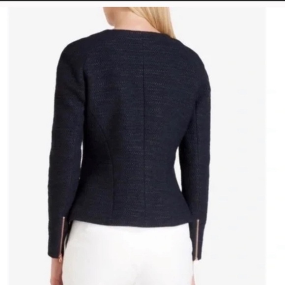 Ted Baker London Ayeleen Textured Jacket Black Tweed Size 3 Medium - Picture 2 of 16